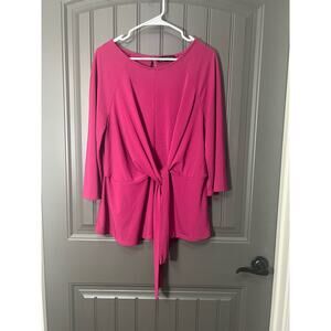 Eloquii Magenta Top with Tie Front Detail Size 18/20